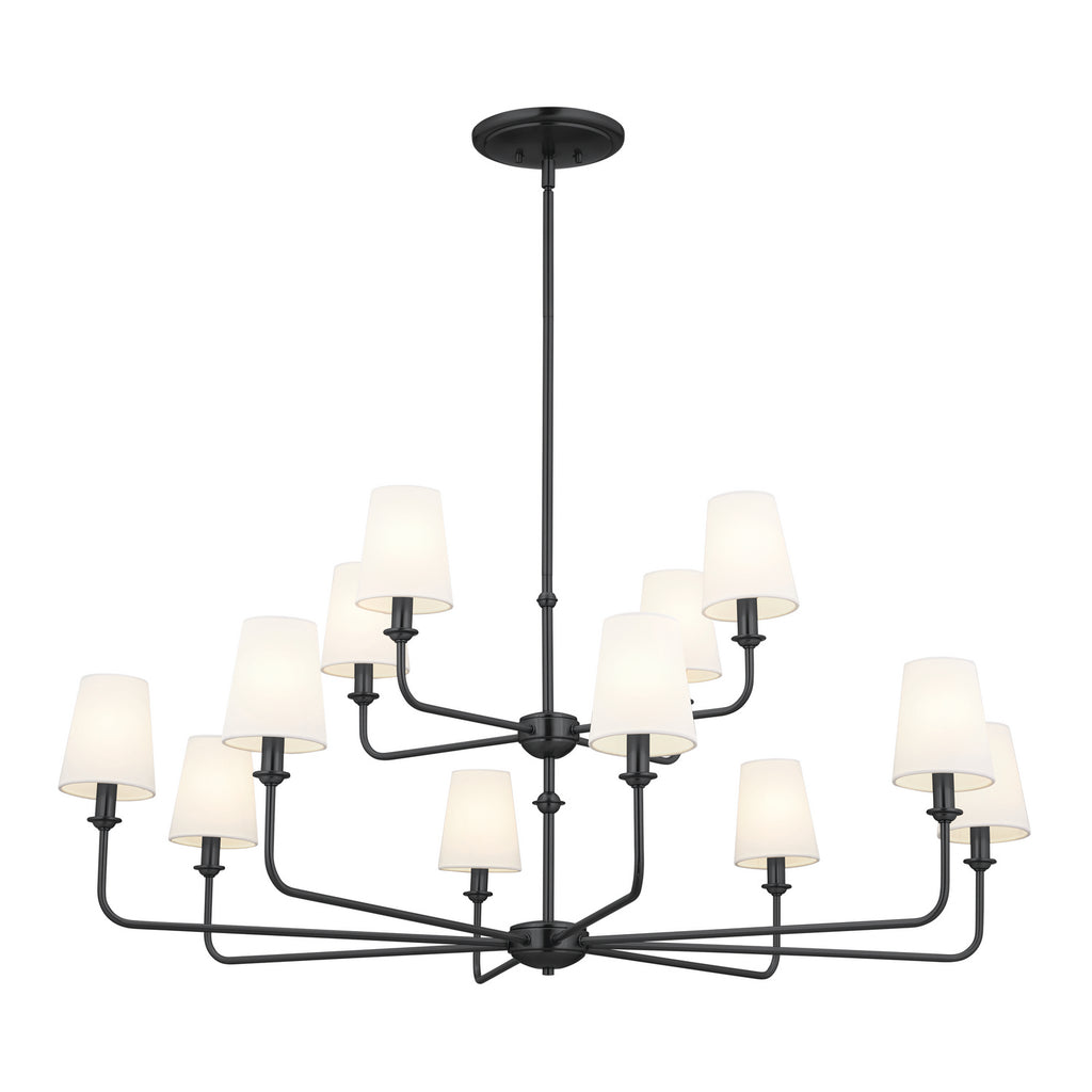 KICHLER 52518BK Pallas Chandelier 12 Light - Black