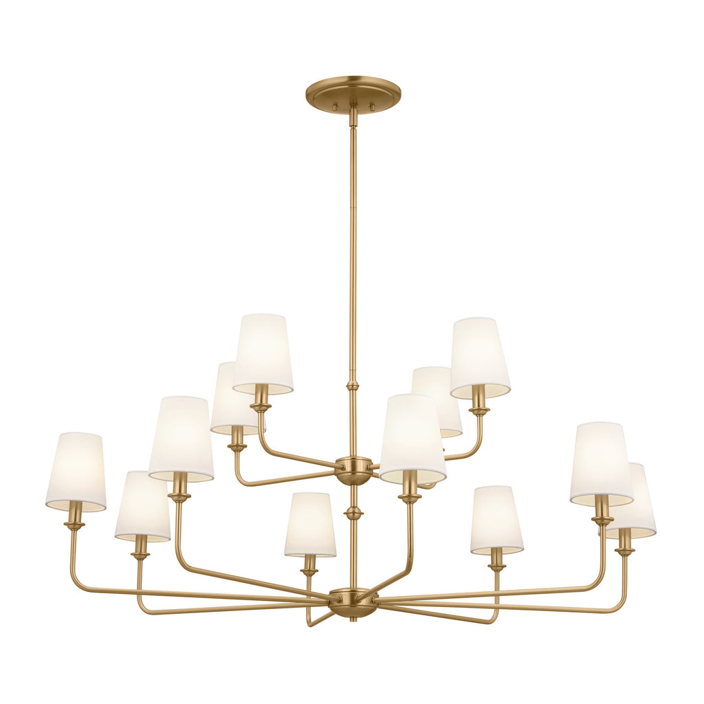 KICHLER 52518BNB Pallas Chandelier 12 Light - Brushed Natural Brass