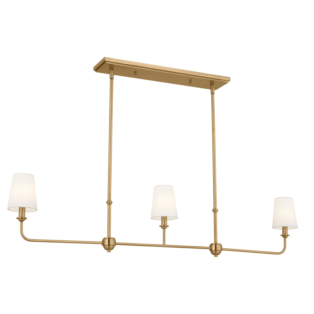 KICHLER 52519BNB Pallas Linear Chandelier 3 Light - Brushed Natural Brass