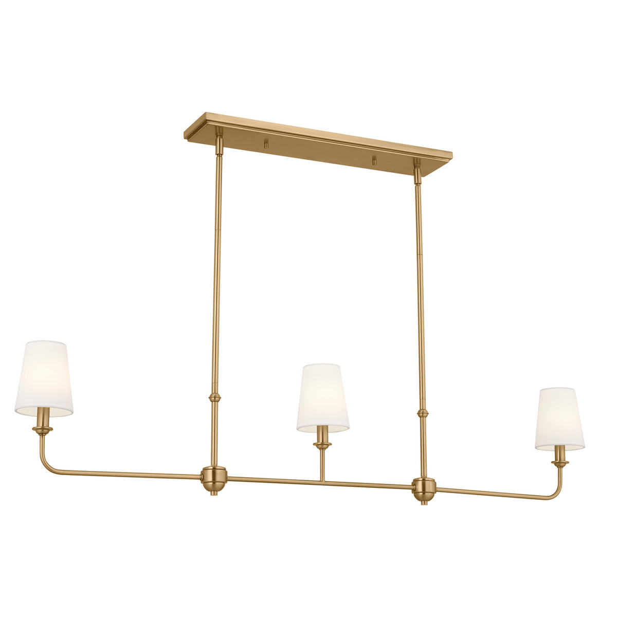KICHLER 52519BNB Pallas Linear Chandelier 3 Light - Brushed Natural Brass