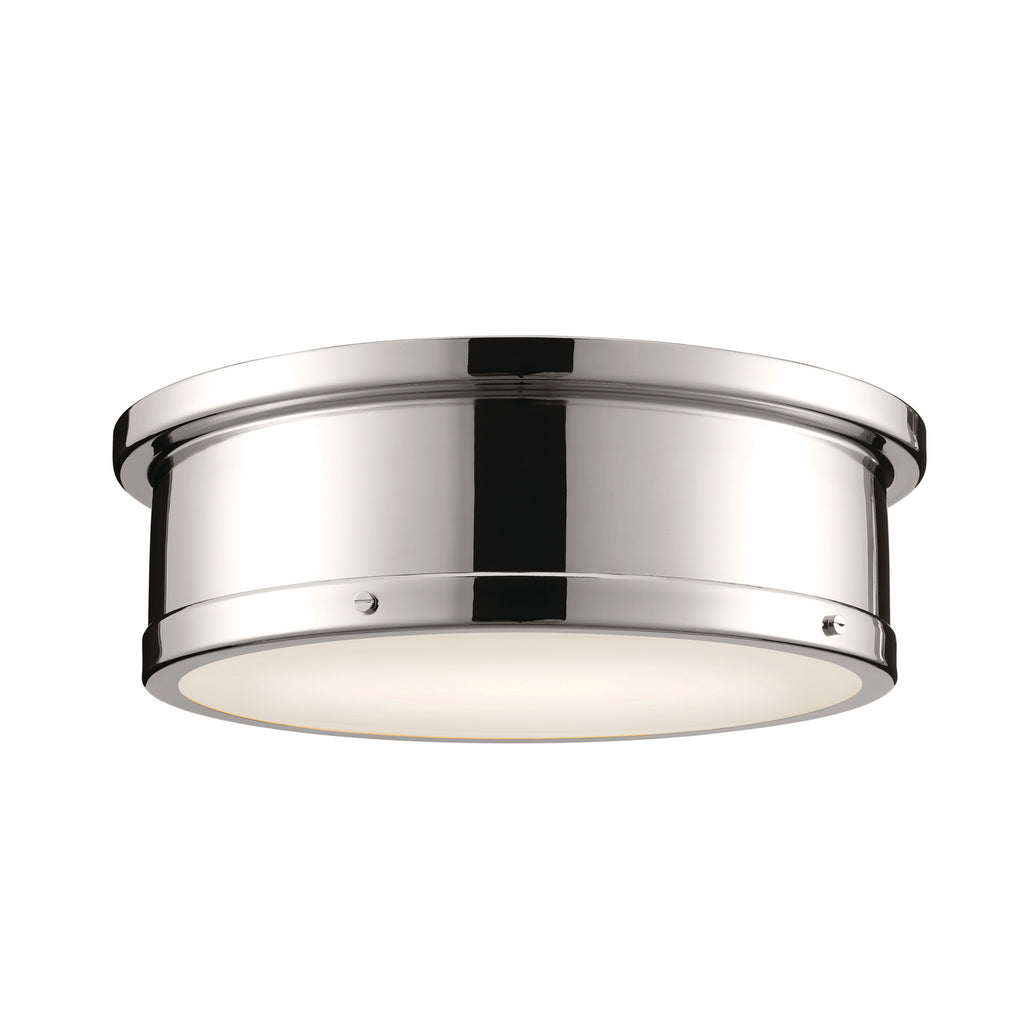 KICHLER 52541PN Serca Flush Mount 3 Light - Polished Nickel