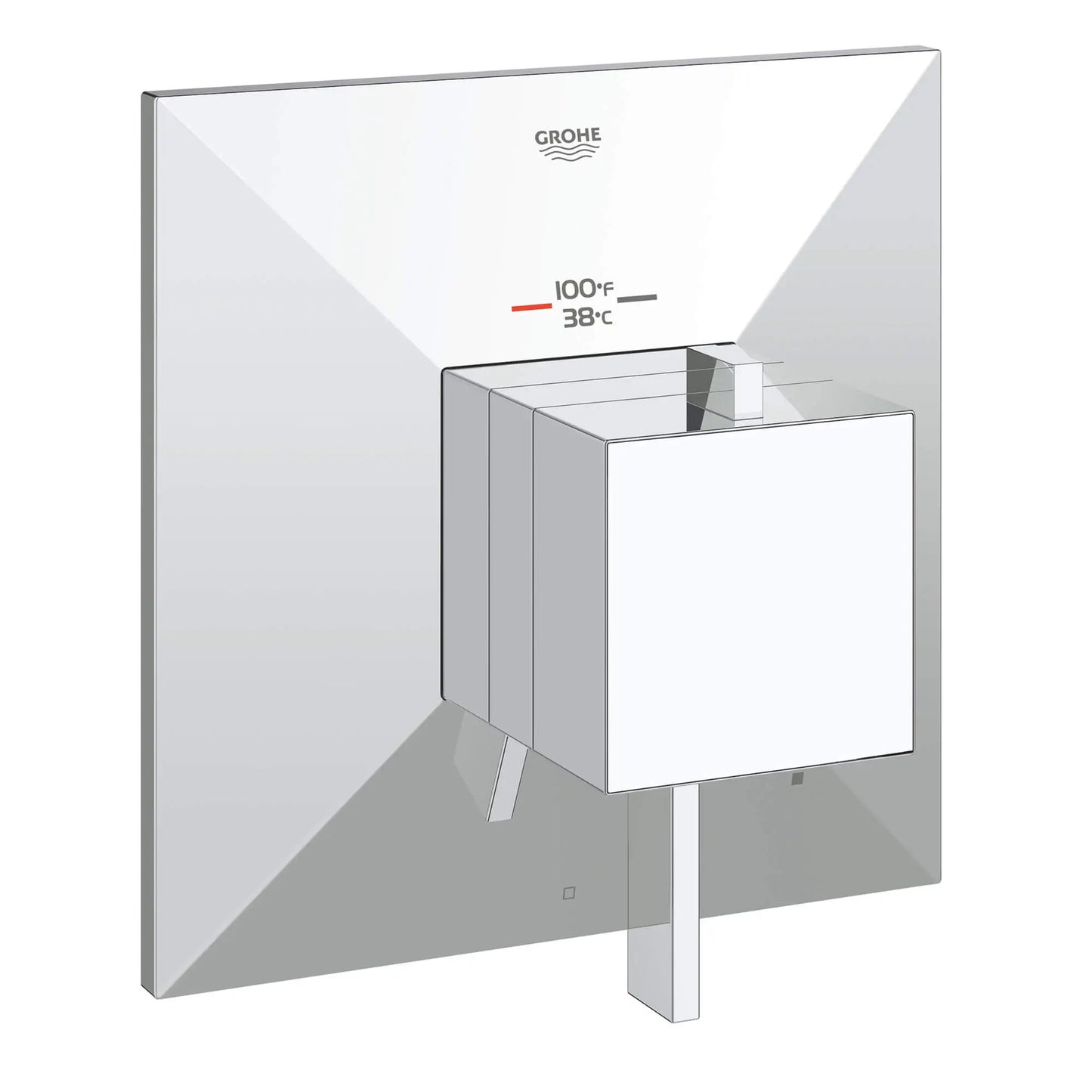 GROHE 19793000 Allure Brilliant Single Function Thermostatic Valve Trim - Chrome