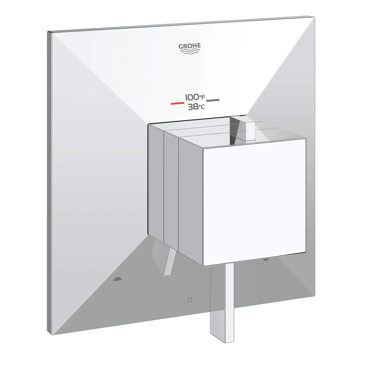 GROHE 19794000 Allure Brilliant Dual Function Thermostatic Valve Trim - Chrome