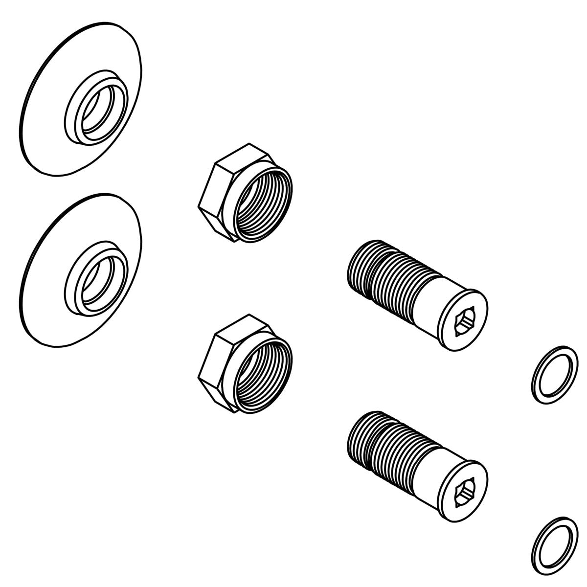 KOHLER Kit, Mounting Hardware - Vibrant Bright Nickel, K-1286436-SR