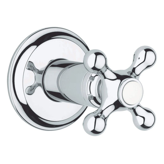 GROHE 19827000 Seabury Volume Control Valve Trim with Cross Handle - Chrome
