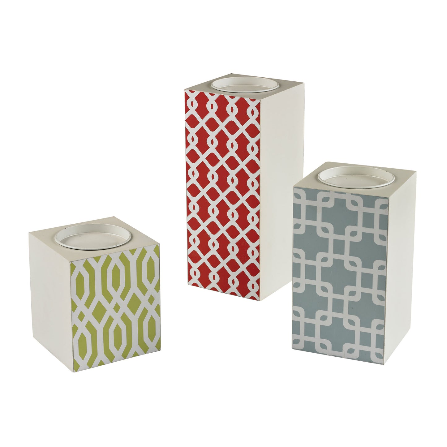 ELK STUDIO 129-1101/S3 Chevron Print Candle Holders (3-piece Set)