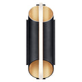 KICHLER 59076BKTLED Astalis 12" 1 Led Wall Light With Clear Ribbed Glass Black And Burnished Gold