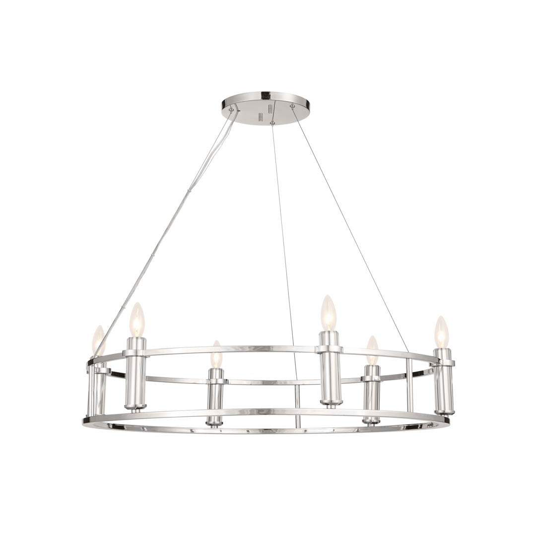 KICHLER 52490PN Rosalind Chandelier 6 Light - Polished Nickel