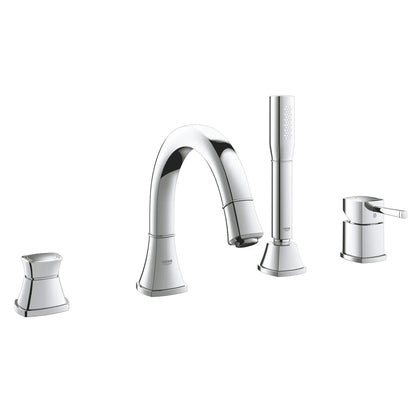 GROHE 19936000 Grandera 4-Hole Single-Handle Deck Mount Roman Tub Faucet with 2.0 GPM Hand Shower - Chrome