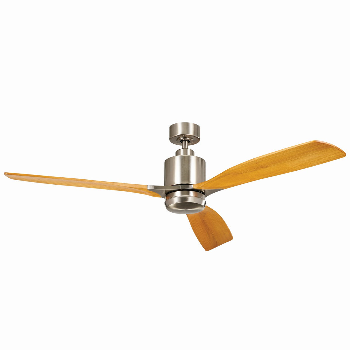 KICHLER 300075BSS 60 Inch Ridley Ii 3 Blade Indoor Ceiling Fan With Etched Cased Opal Glass In Brushed Stainless Steel With Medium Oak Blades