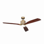 KICHLER 300075NBR 60 Inch Ridley Ii 3 Blade Indoor Ceiling Fan With Etched Cased Opal Glass In Natural Brass With Cherry Blades