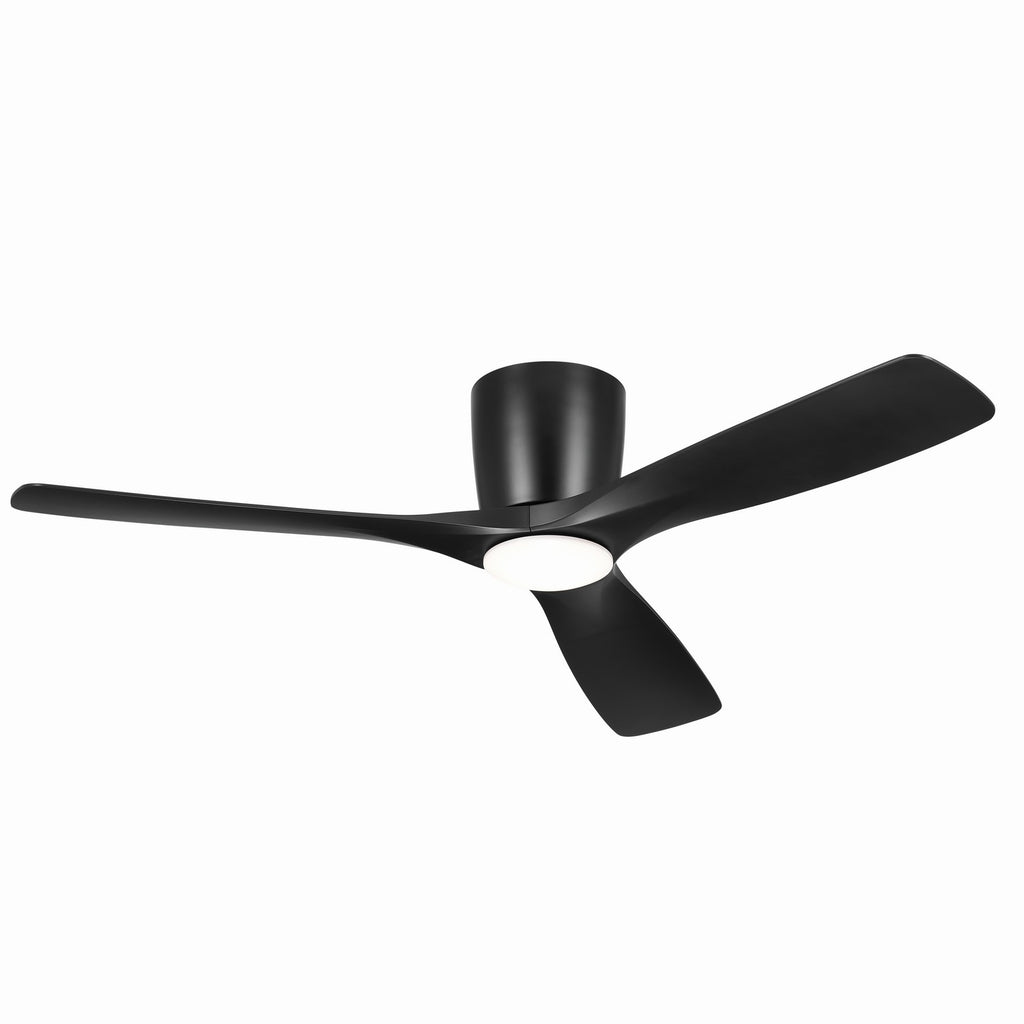 KICHLER 300154SBK 54 Inch Volos 3 Blade Indoor Ceiling Fan In Satin Black With Satin Black Blades