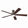 KICHLER 330060OZ 60 Inch Lucian Elite Xl 5 Blade Indoor Ceiling Fan With Etched Cased Opal Glass In Olde Bronze With Reversible Walnut And Cherry Blades