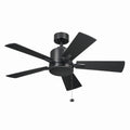 KICHLER 330241SBK 42 Inch Lucian Ii 5 Blade Indoor Ceiling Fan In Satin Black With Reversible Silver And Black Blades