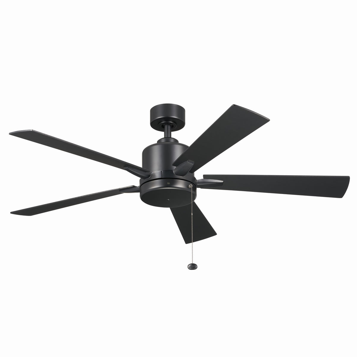KICHLER 330242SBK 52 Inch Lucian Ii 5 Blade Indoor Ceiling Fan In Satin Black With Reversible Silver And Black Blades