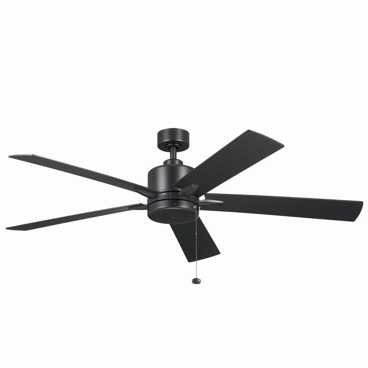 KICHLER 330243SBK 60 Inch Lucian Ii 5 Blade Indoor Ceiling Fan In Satin Black With Reversible Silver And Black Blades