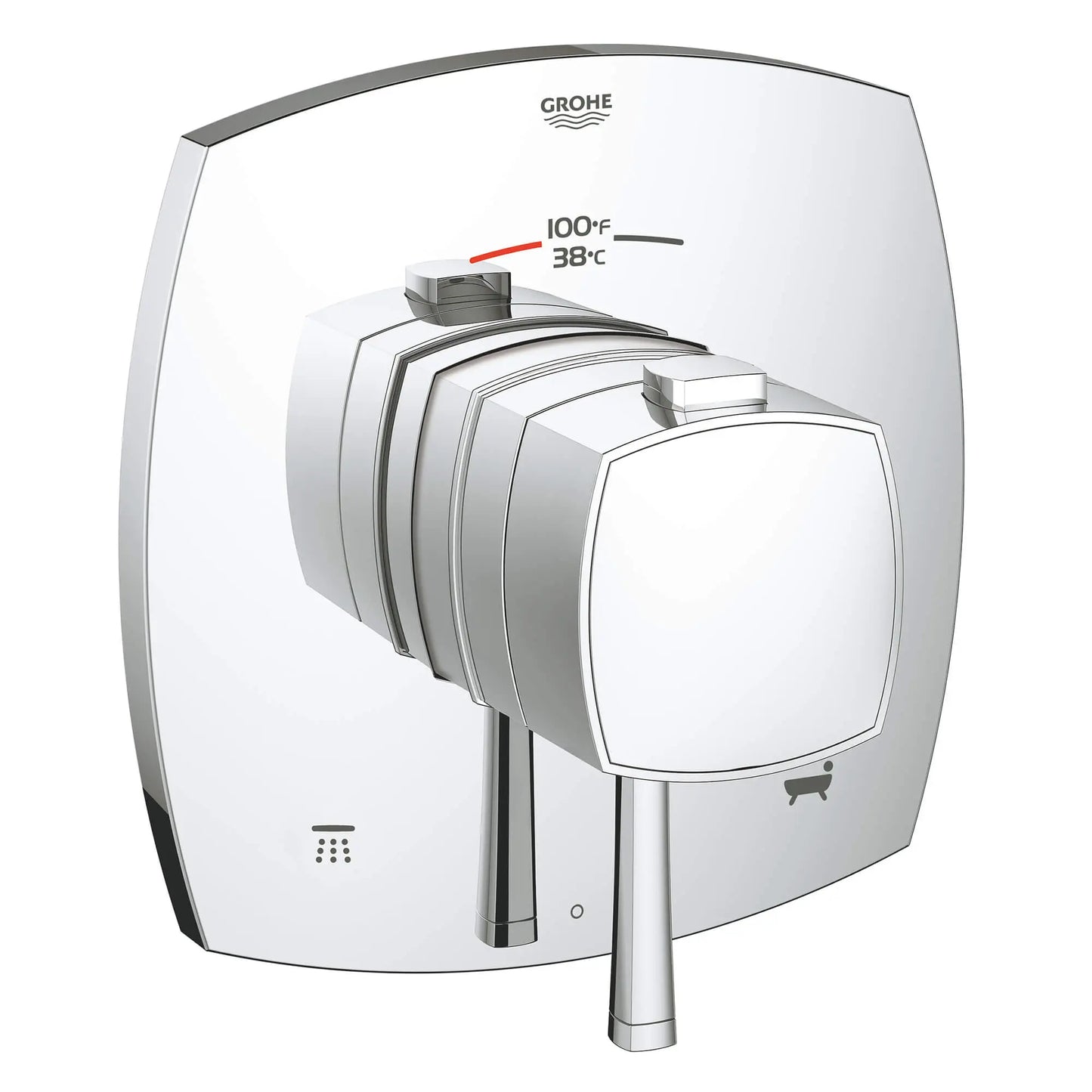 GROHE 19939000 Grandera Dual Function Thermostatic Valve Trim - Chrome