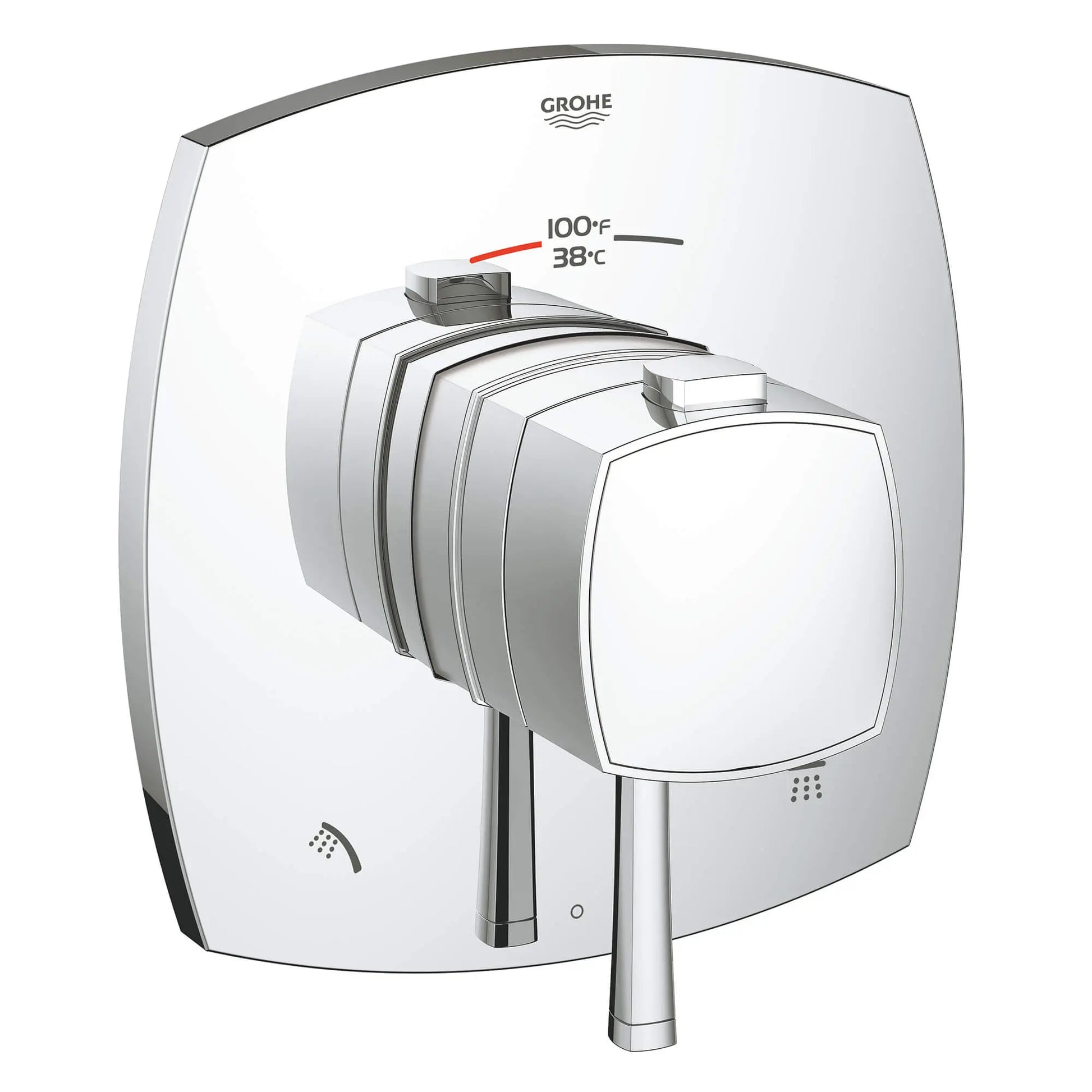 GROHE 19947000 Grandera Dual Function Thermostatic Valve Trim - Chrome