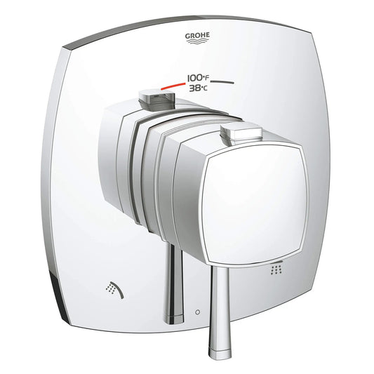 GROHE 19947000 Grandera Dual Function Thermostatic Valve Trim - Chrome