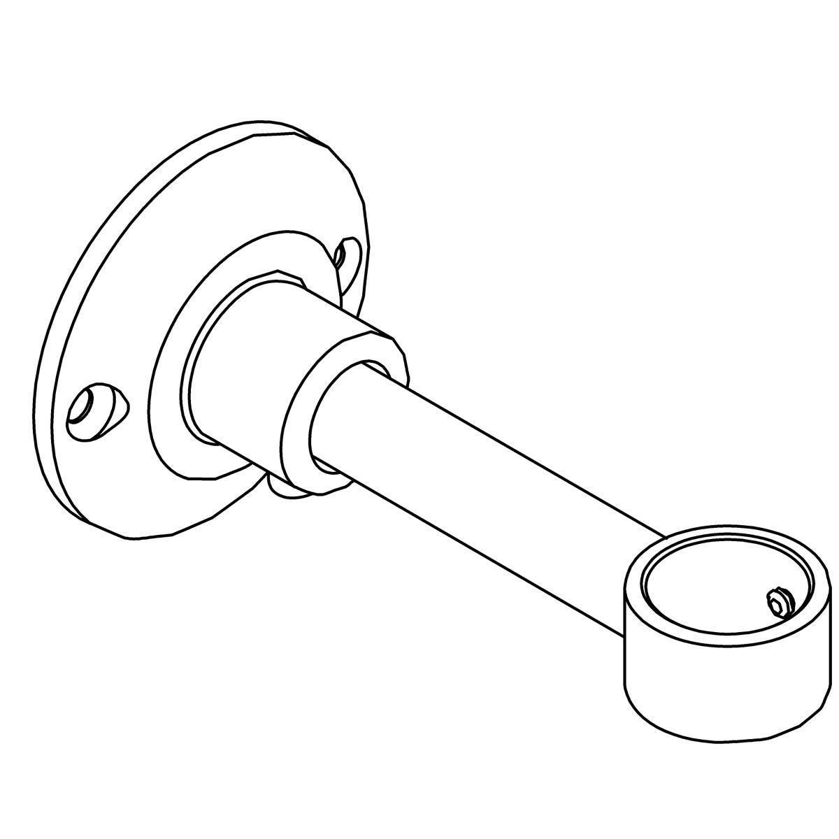 KOHLER Wall Support Assembly - Polished Chrome, K-1301974-CP