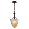THOMAS 1301CS/10 Jackson 1-Light Convertible in Oil Rubbed Bronze with Light Amber Glass