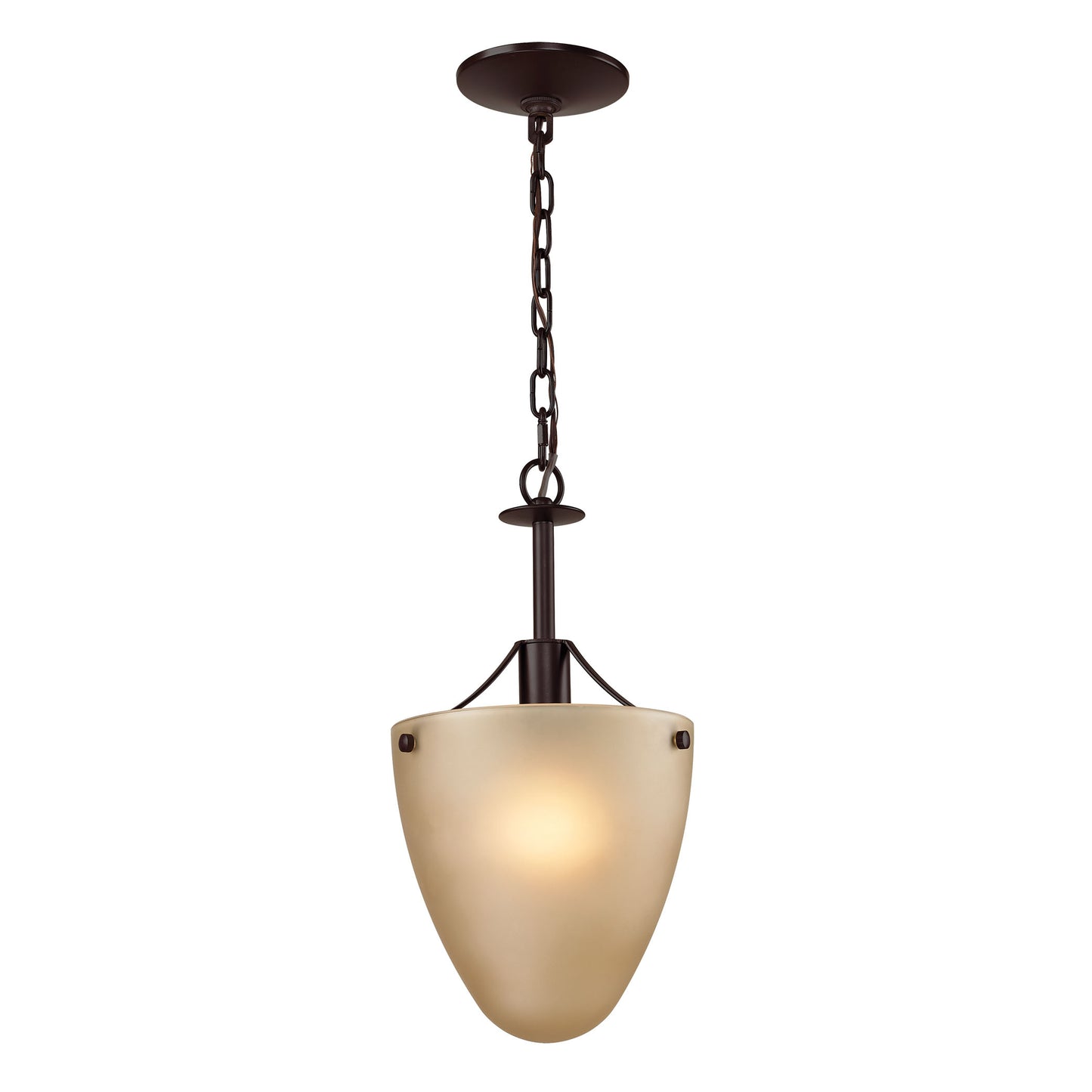THOMAS 1301CS/10 Jackson 1-Light Convertible in Oil Rubbed Bronze with Light Amber Glass