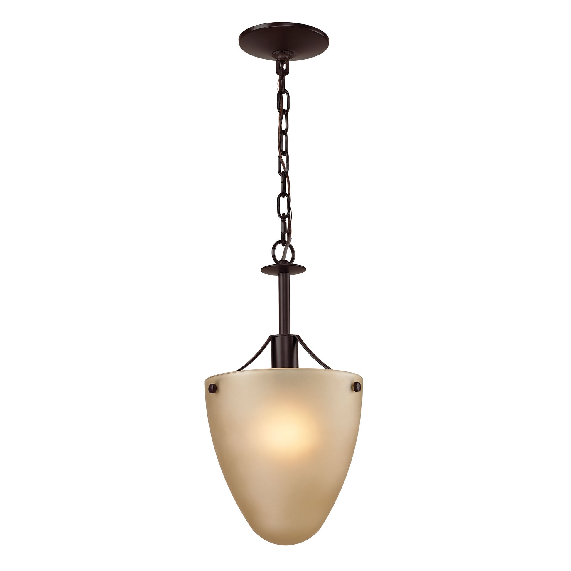 THOMAS 1301CS/10 Jackson 1-Light Convertible in Oil Rubbed Bronze with Light Amber Glass