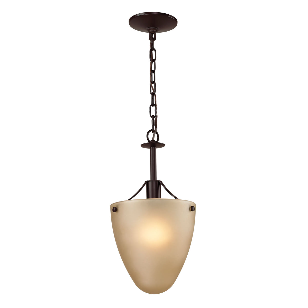 THOMAS 1301CS/10 Jackson 1-Light Convertible in Oil Rubbed Bronze with Light Amber Glass