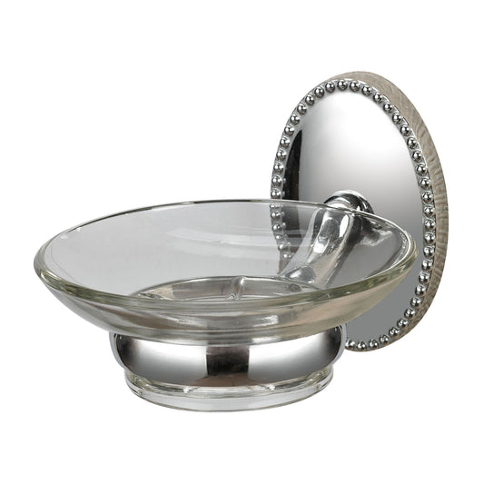 ELK STUDIO 131-015 Soap Dish Holder in Chrome and Glass