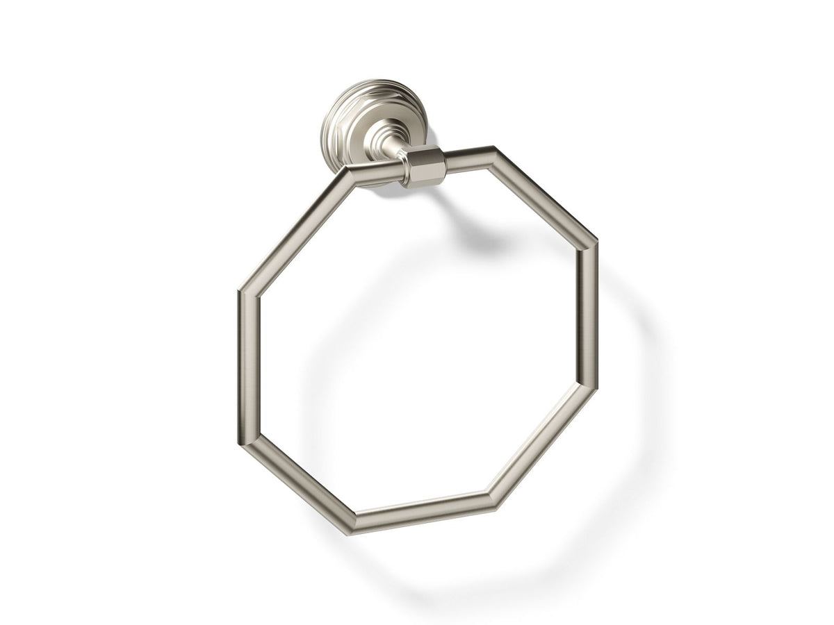 KOHLER K-13112-BN Pinstripe Towel Ring - Vibrant Brushed Nickel