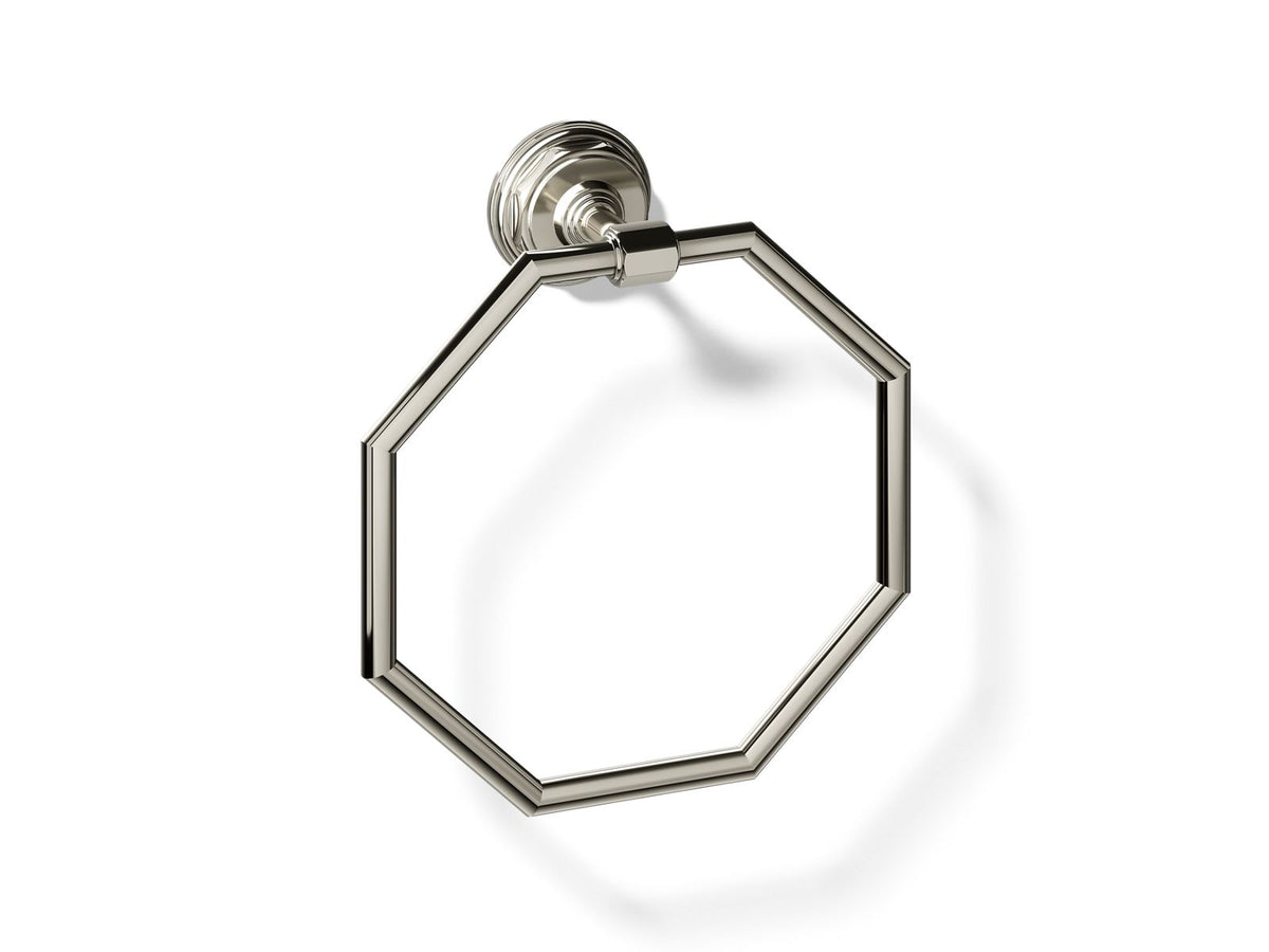 KOHLER K-13112-SN Pinstripe Towel Ring - Vibrant Polished Nickel