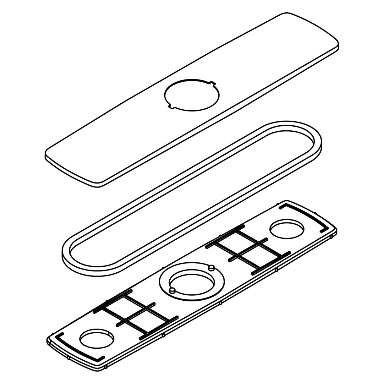 KOHLER Escutcheon Kit - Vibrant Brushed Moderne Brass, K-1313786-2MB