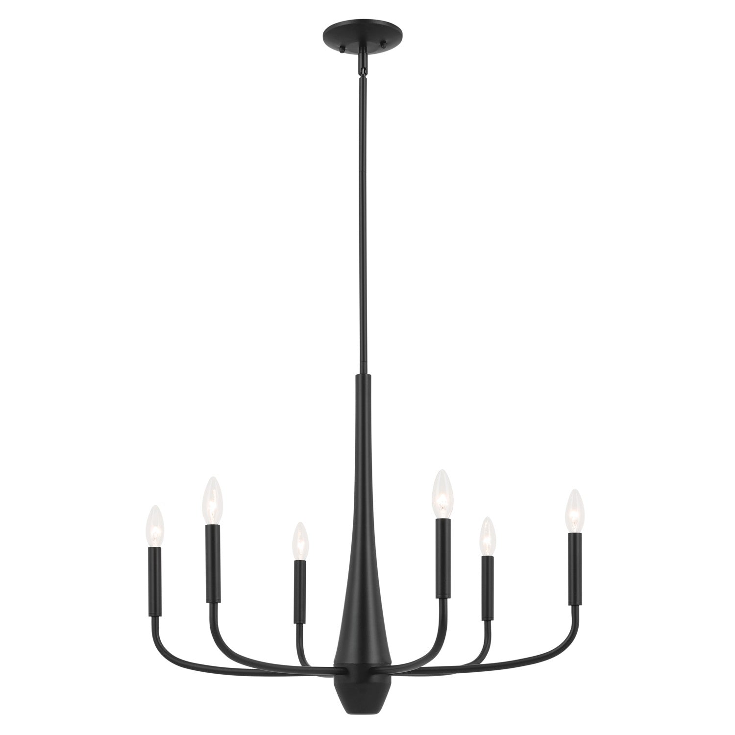KICHLER 52525BK Deela 28 Inch 6 Light Chandelier In Black