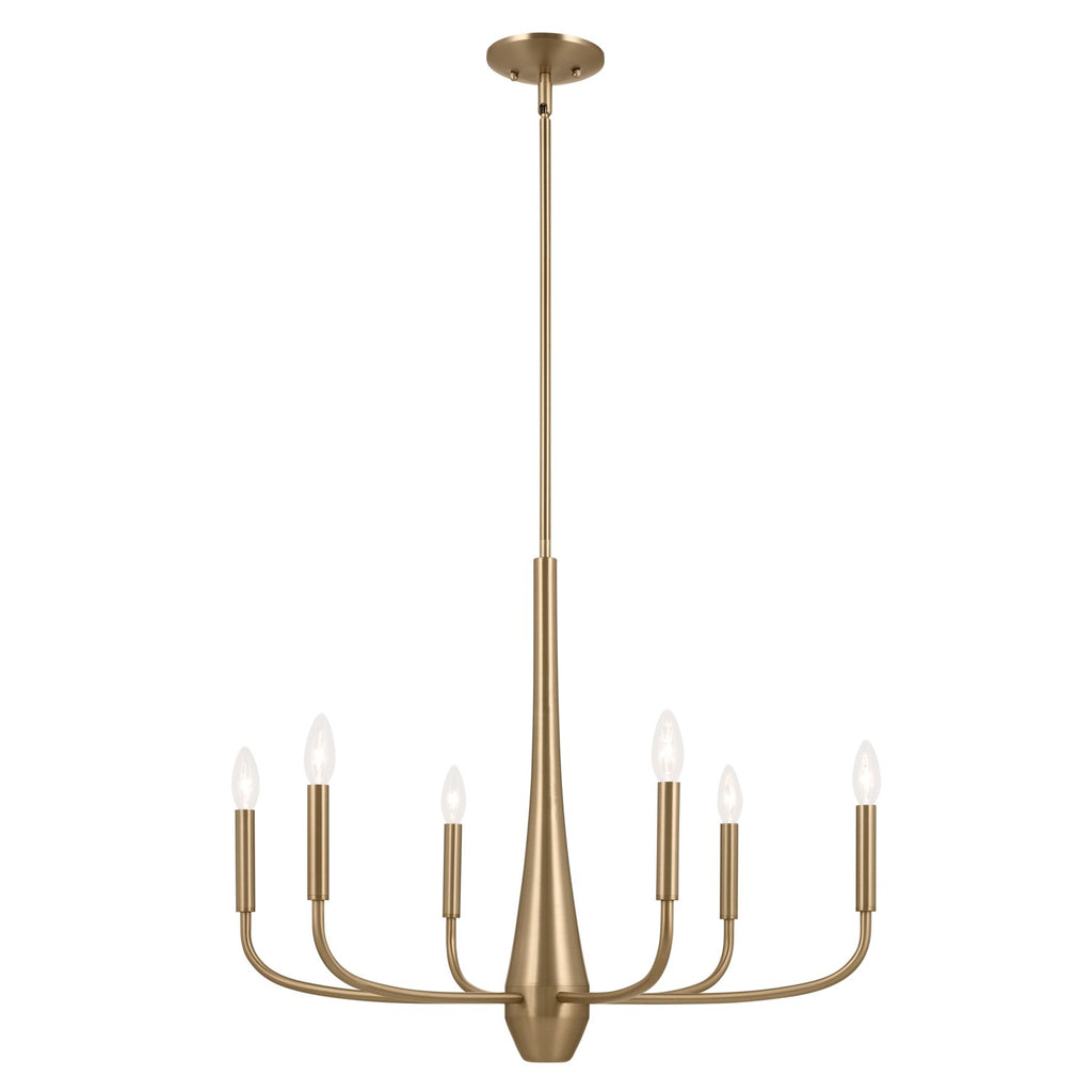 KICHLER 52525CPZ Deela 28 Inch 6 Light Chandelier In Champagne Bronze