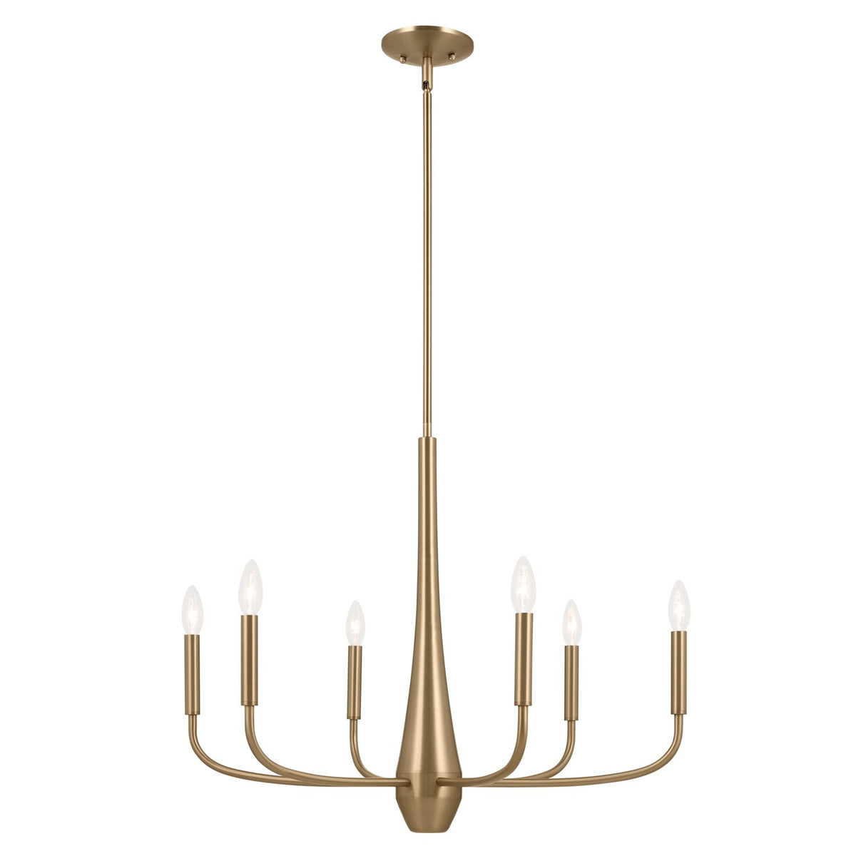 KICHLER 52525CPZ Deela 28 Inch 6 Light Chandelier In Champagne Bronze