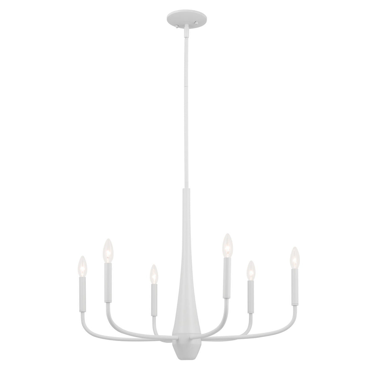 KICHLER 52525WH Deela 28 Inch 6 Light Chandelier In White