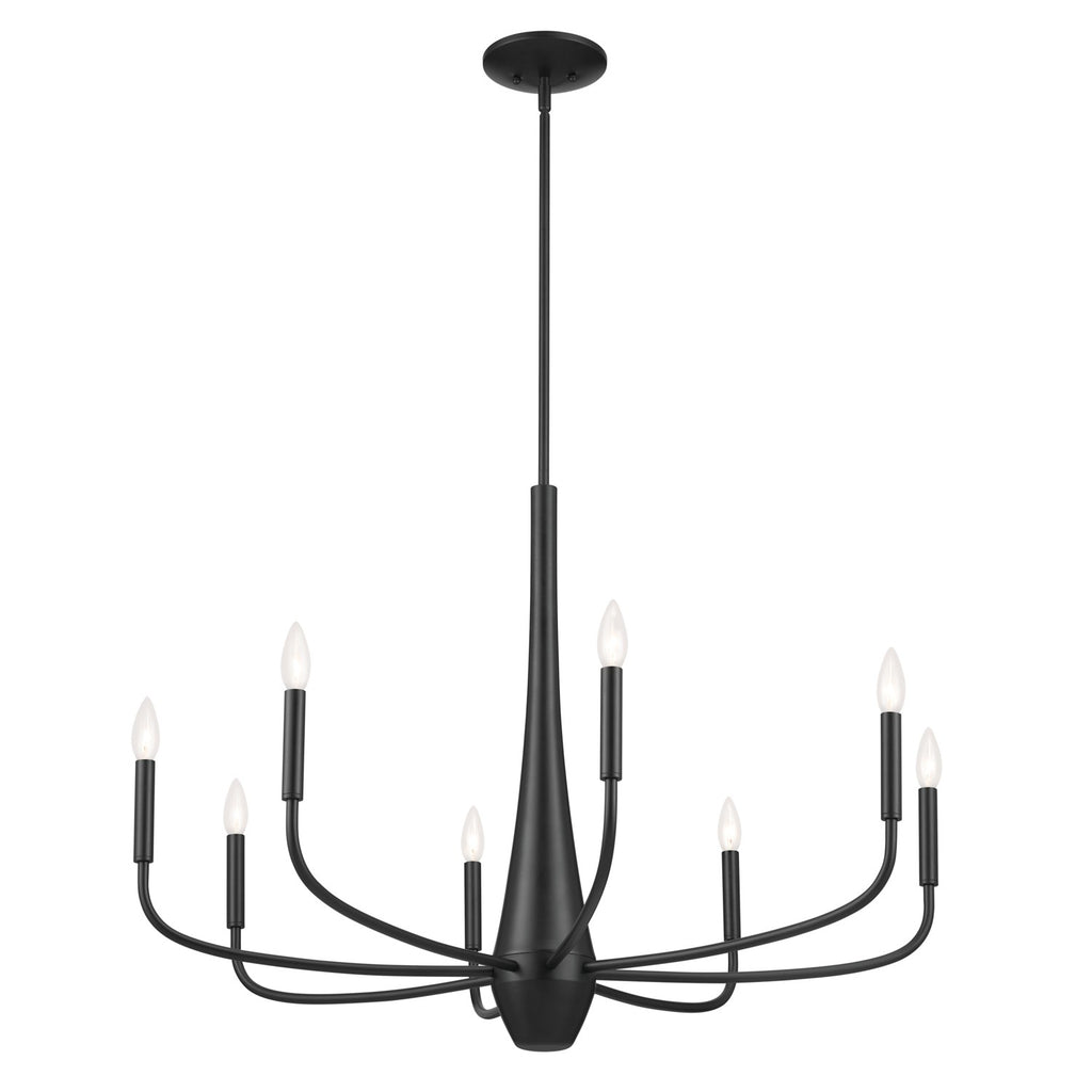 KICHLER 52526BK Deela 36 Inch 8 Light Chandelier In Black