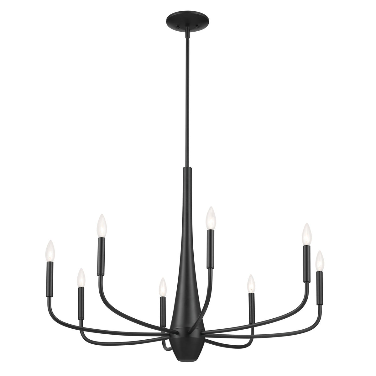 KICHLER 52526BK Deela 36 Inch 8 Light Chandelier In Black