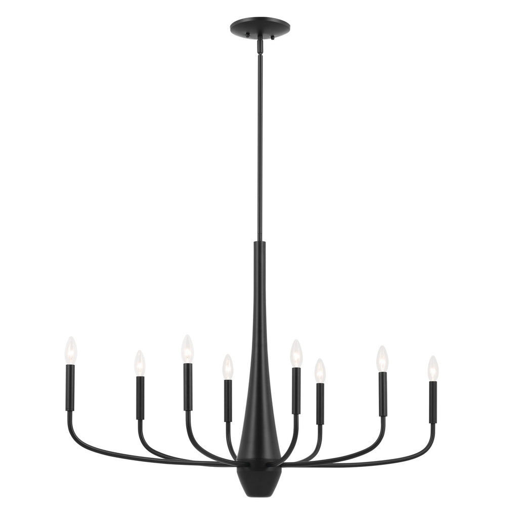 KICHLER 52528BK Deela 41 Inch 8 Light Oval Chandelier In Black