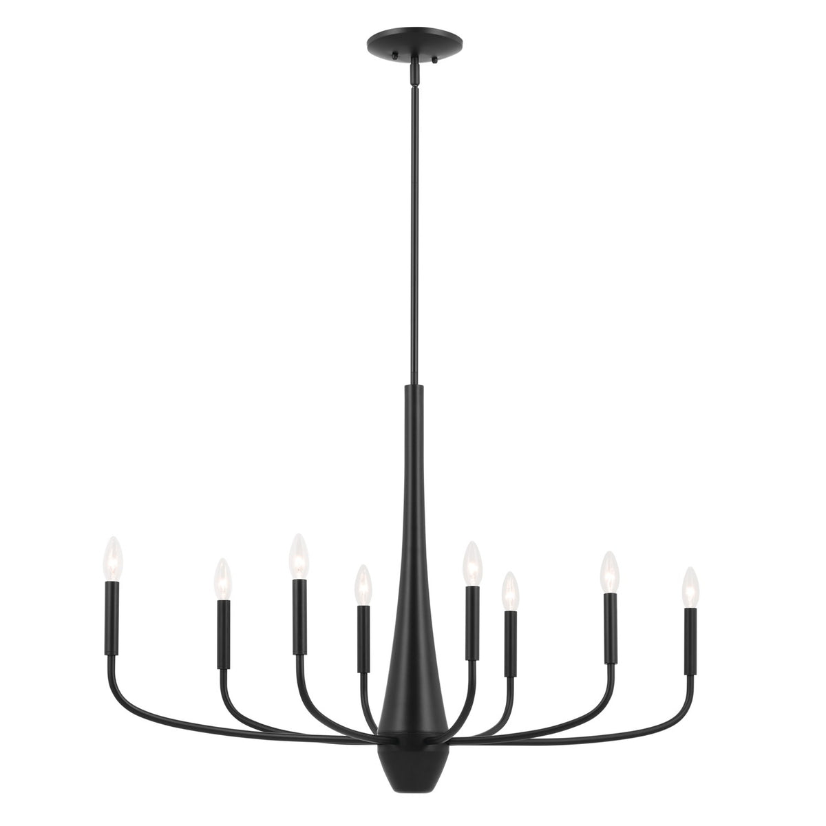 KICHLER 52528BK Deela 41 Inch 8 Light Oval Chandelier In Black