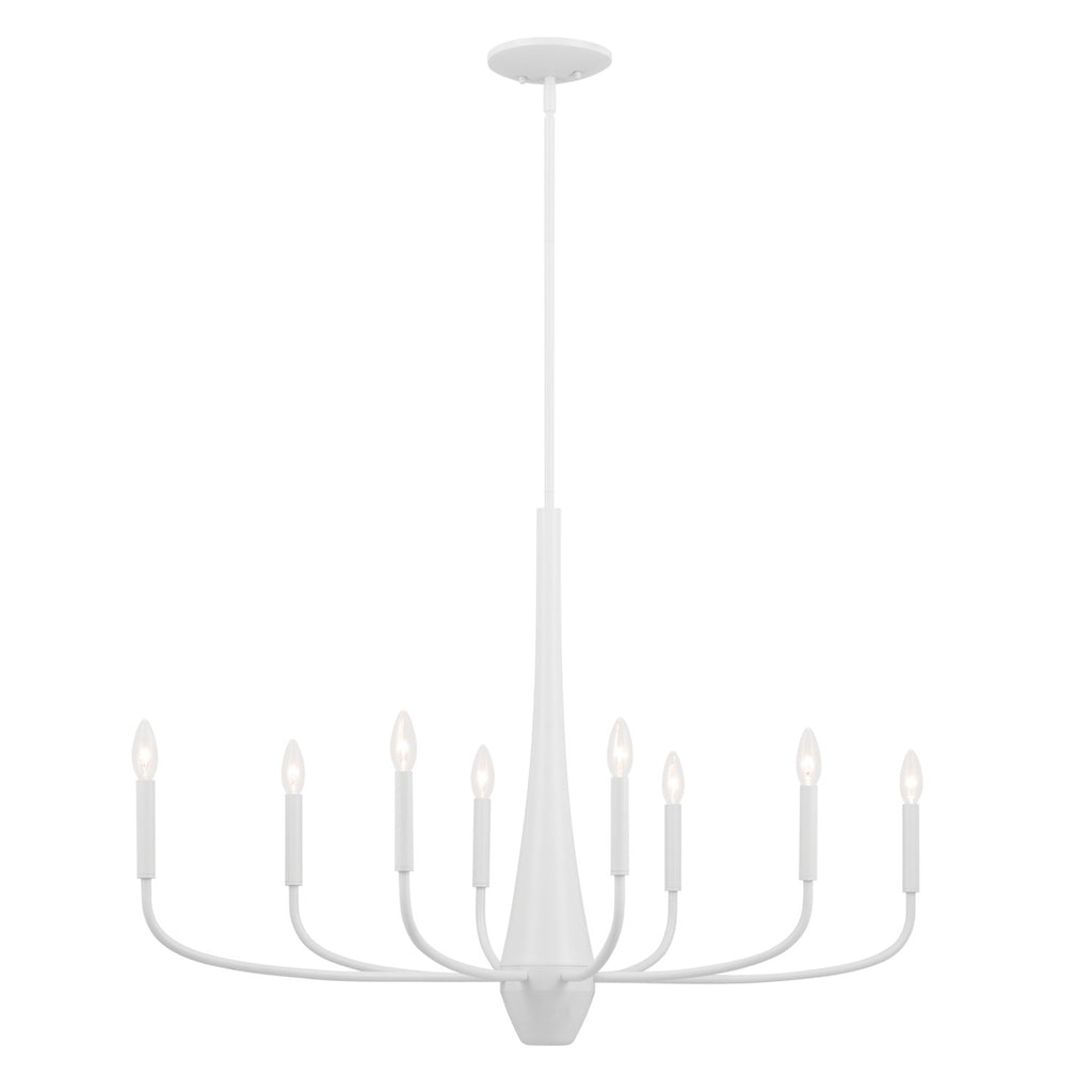 KICHLER 52528WH Deela 41 Inch 8 Light Oval Chandelier In White