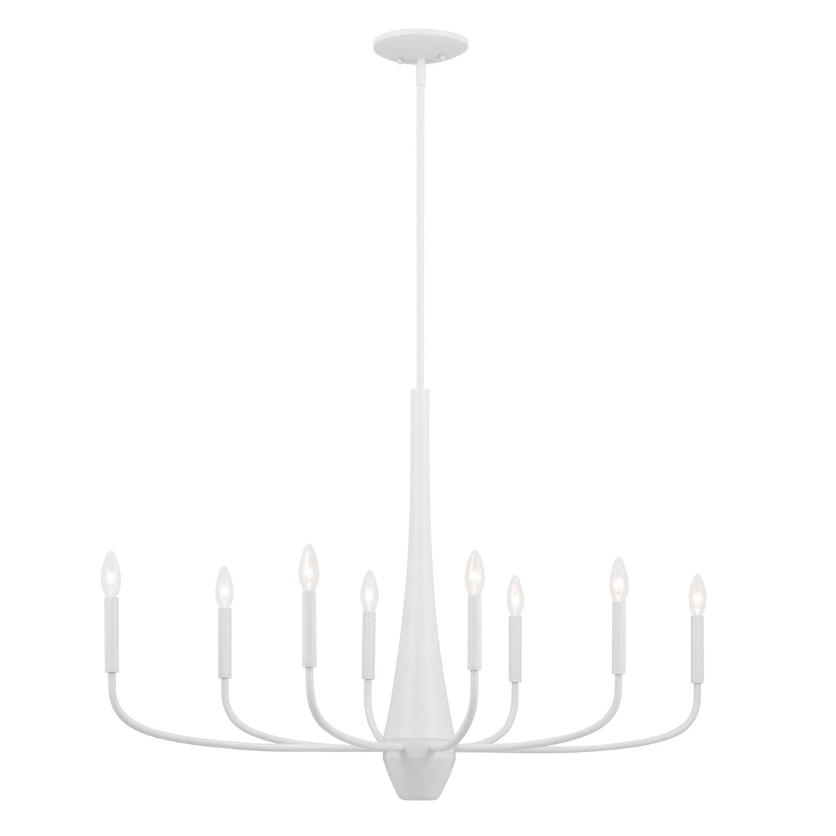 KICHLER 52528WH Deela 41 Inch 8 Light Oval Chandelier In White