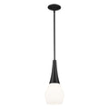 KICHLER 52529BK Deela 17 Inch 1 Light Pendant With Satin Etched Cased Opal Glass In Black