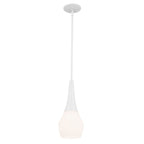 KICHLER 52529WH Deela 17 Inch 1 Light Pendant With Satin Etched Cased Opal Glass In White