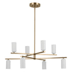 KICHLER 52532CPZWH Gala 36 Inch 8 Light Chandelier In Champagne Bronze With White