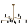 KICHLER 52533CPZBK Gala 55.75 Inch 12 Light Chandelier In Champagne Bronze With Black