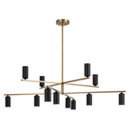 KICHLER 52533CPZBK Gala 55.75 Inch 12 Light Chandelier In Champagne Bronze With Black