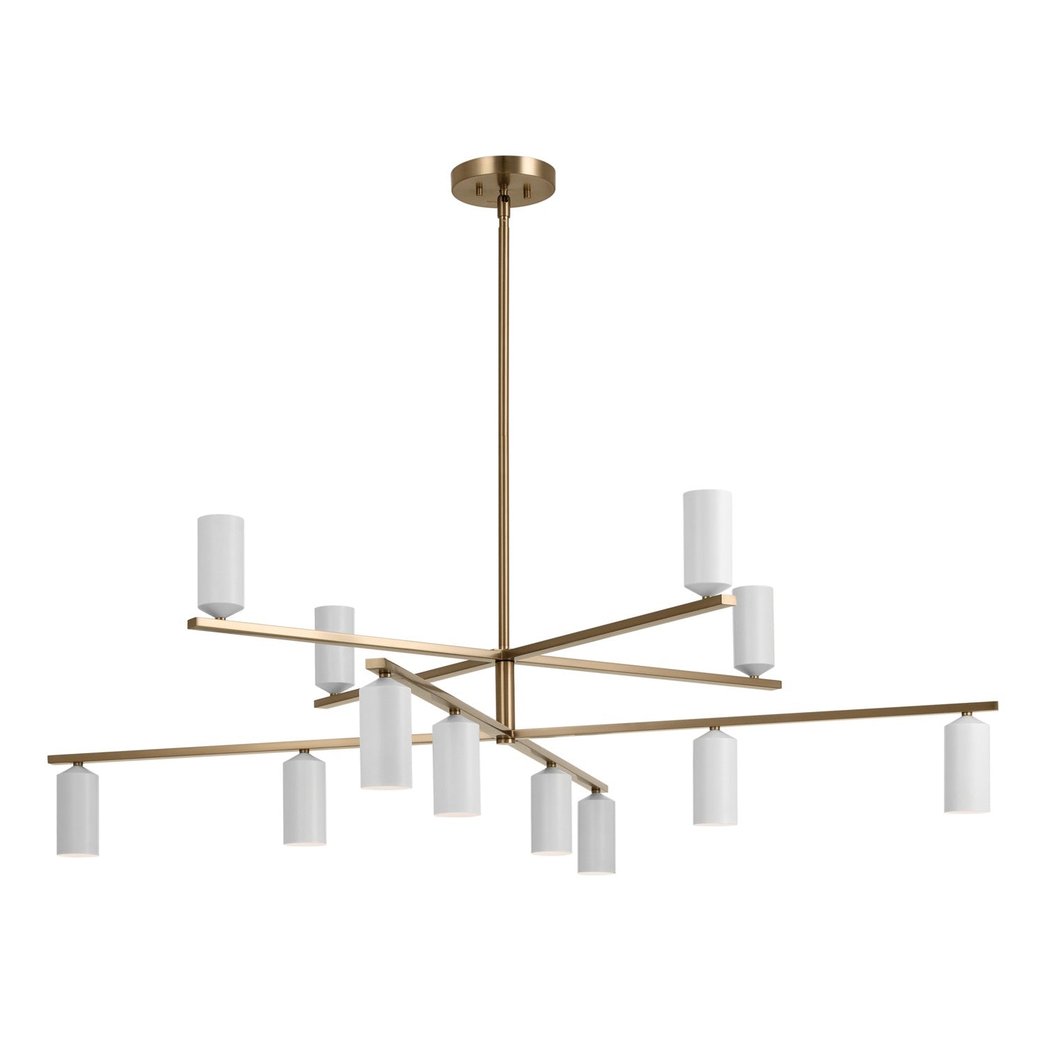 KICHLER 52533CPZWH Gala 55.75 Inch 12 Light Chandelier In Champagne Bronze With White