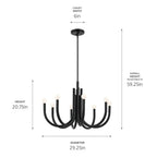 KICHLER 52550BK Odensa 29.25 Inch 8 Light Chandelier In Black