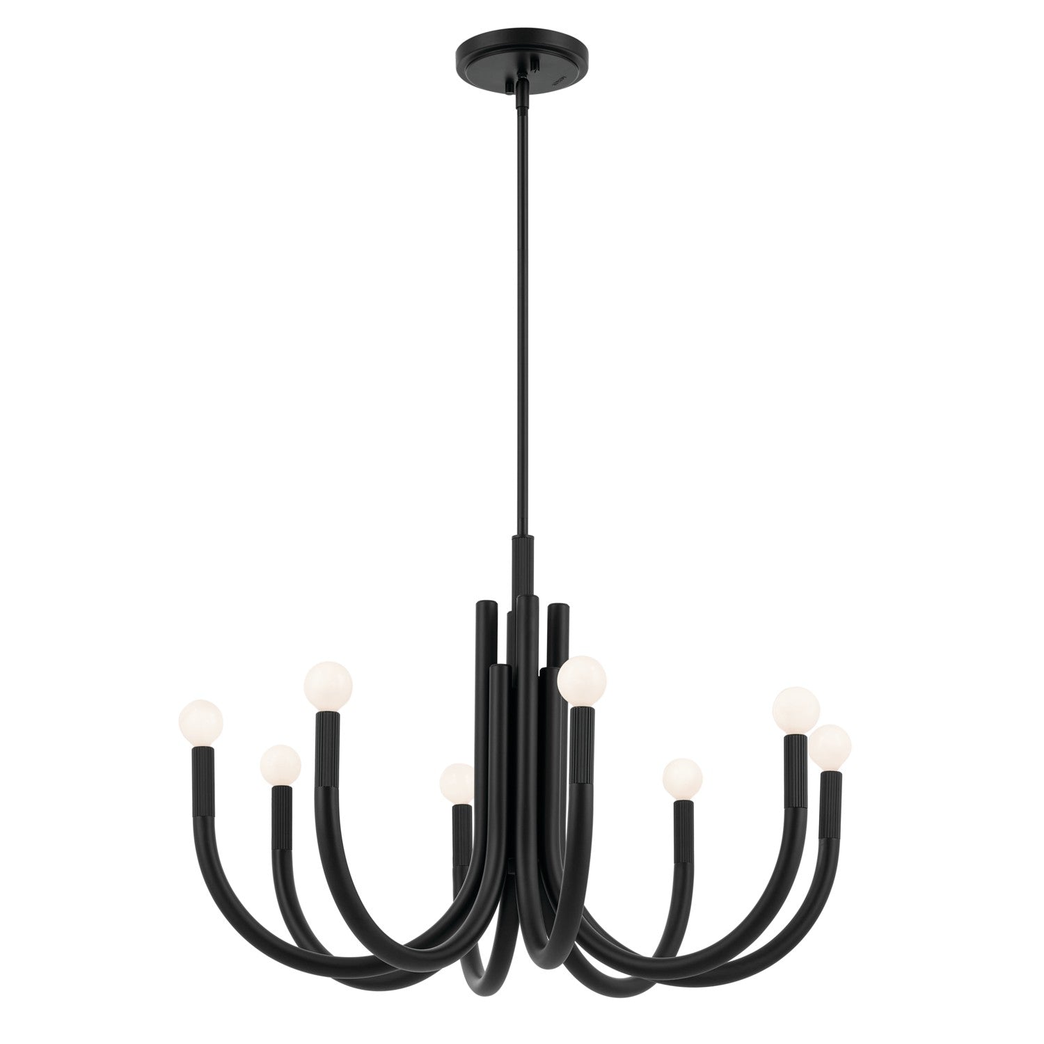 KICHLER 52550BK Odensa 29.25 Inch 8 Light Chandelier In Black